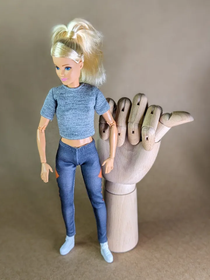 Gray T-shirt & leggins for 1/6 scale fashion female dolls
