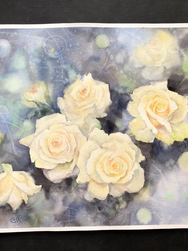 Roses Original Painting Flowers Watercolor Painting Floral Wall Art