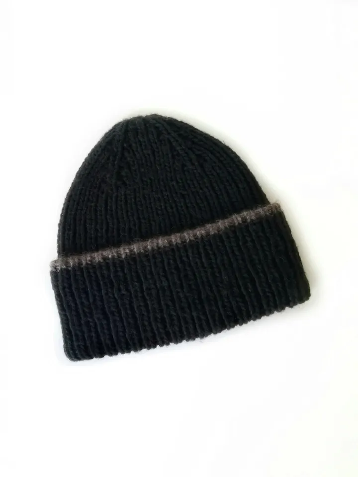 Armycrew Oversized XXL American Flag Beanie - Grey Ribbed Knit Cap With Embroidered Flag, Olive