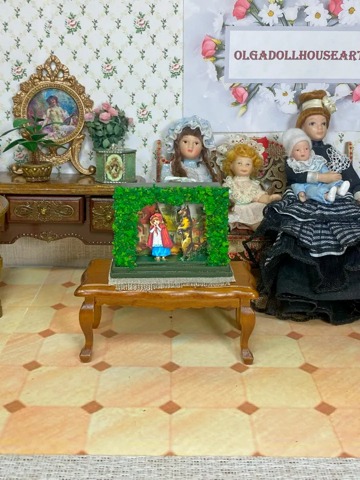 Tutorial. Miniature puppet theater based on the fairy tale "Little Red Riding Hood". Two sizes 1:12. 1:6.