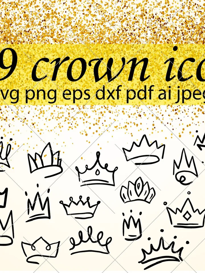 Crown Svg/ Png / Eps/ Dxf/ Tiara svg / Crown vector/ Crown cut/ Princess crown/ King crown / Crown clipart/ Queen crown cricut/ Silhouette