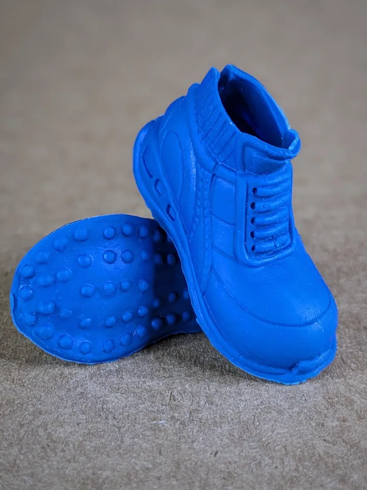 Blue lace-up boots for wide feet for 1/6 scale male dolls