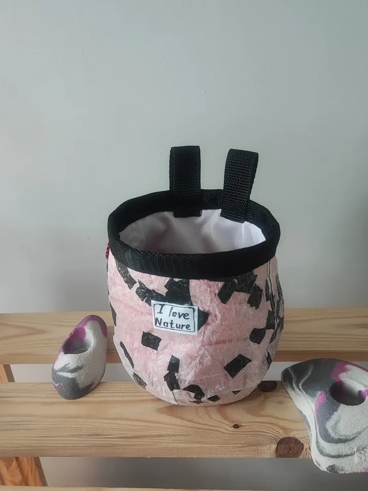 Recycled handmade Chalk bag for rock climbing