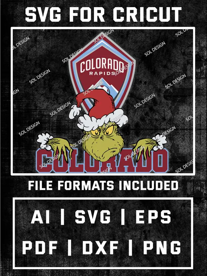 Grinch Colorado Rapids SVG, MLS SVG Design, MLS Colorado Rapids Logo SVG, MLS Colorado Cricut, Christmas Svg, Grinch svg, Digital Download