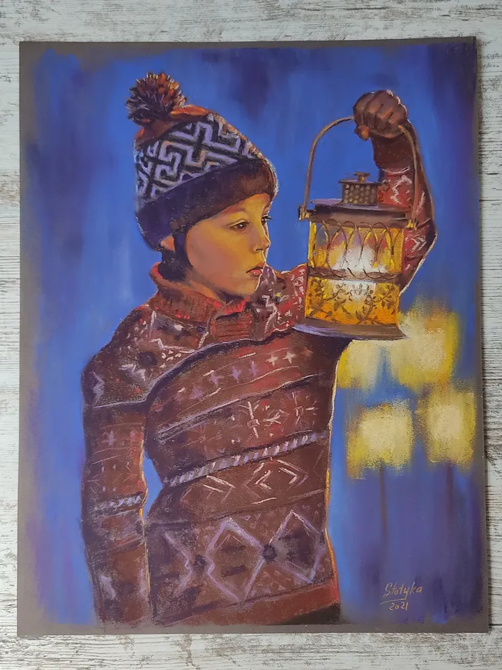 Waiting for a Miracle. Original soft pastel drawing.