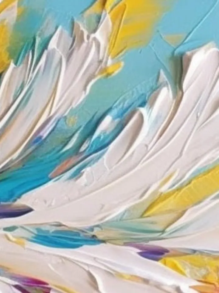 Large Oil Painting On Canvas, Original Colorful Feathers Painting, Abstract Painting, Custom Painting, Office Living room Bedroom Wall Art