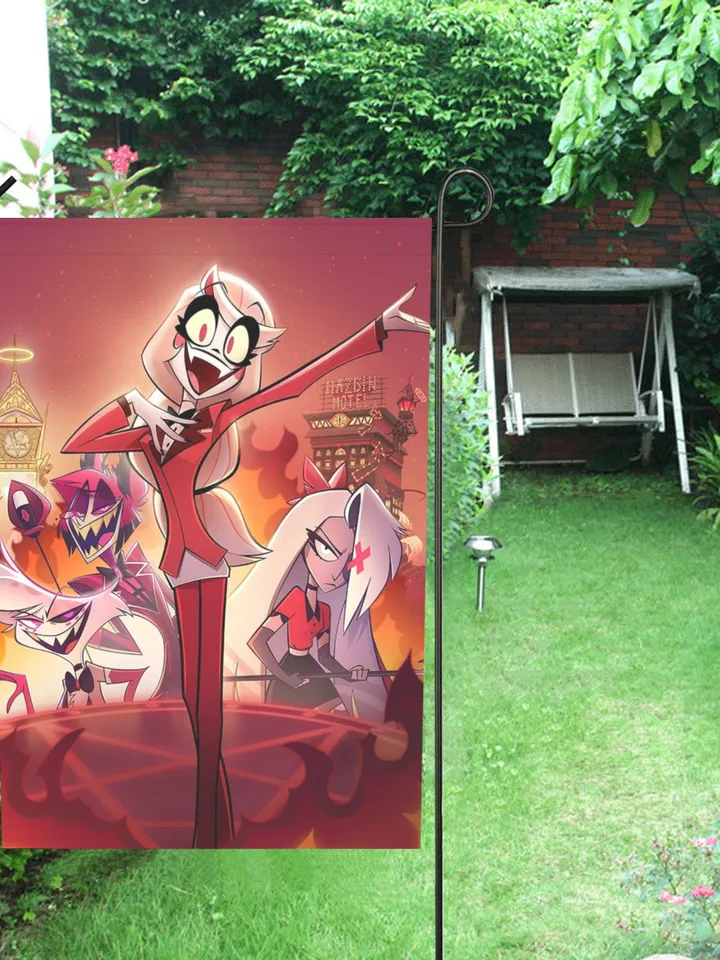 Hazbin Hotel Garden Flag