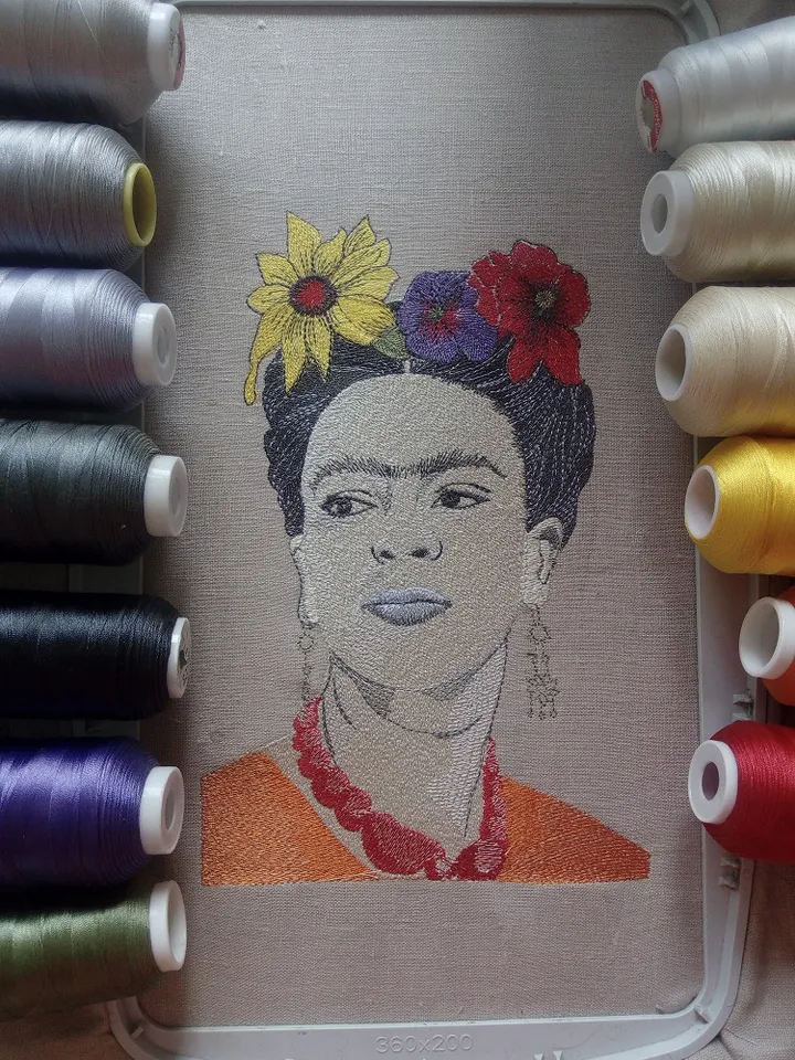 Frieda Kahlo Machine Embroidery Design