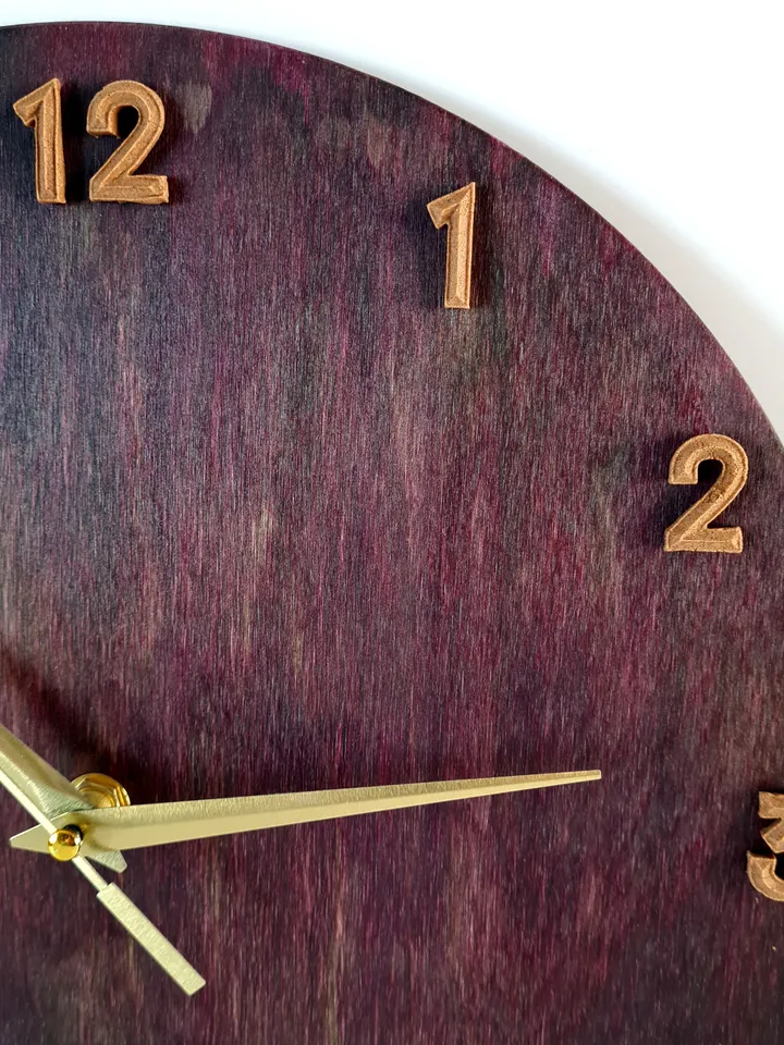 Wooden wall clock Unique wall clock with number Silent clock Handmade wall clock