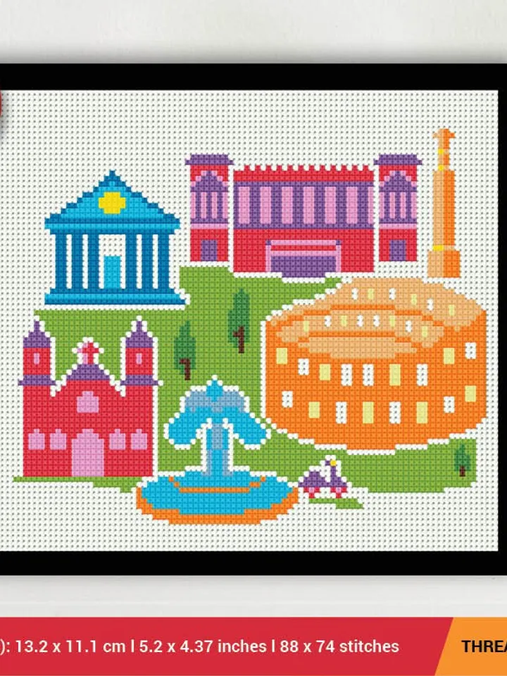 Rome City Cross stitch pattern | Embroidery Pattern | Instant Download | Embroidery Designs