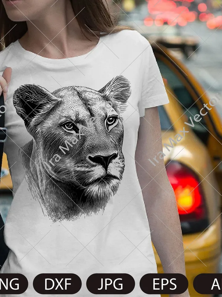 Lioness head SVG, Lioness Face svg, Lion face Svg, Wild cat Svg, Lion silhouette, Lioness portrait