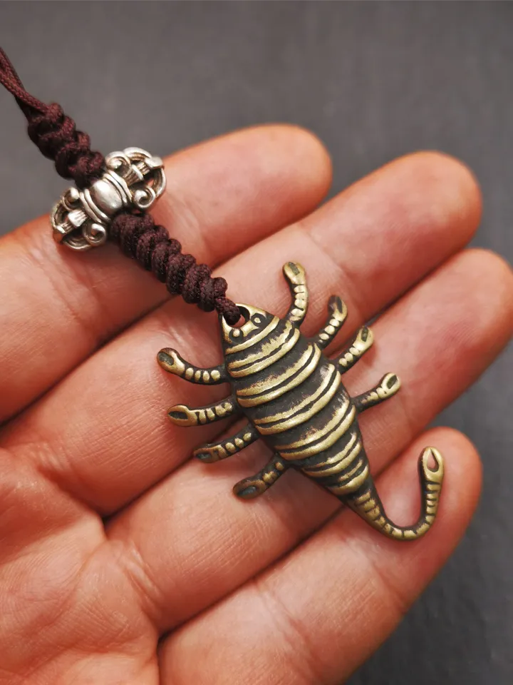 Gandhanra Handmade Tibetan Amulet,Scorpion Guru of Padmasambhava, Buddhist Scorpion Pendant,1.57"
