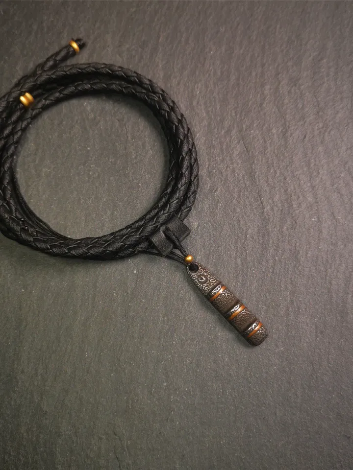 Gandhanra Handmade Tibetan Amulet Pendant,Tibetan Ladder of Heaven, Made of Cold Iron,1.38"
