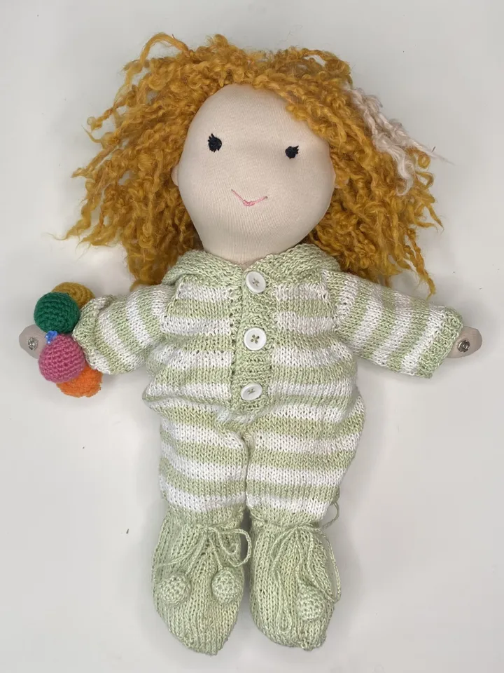 Waldorf doll boy ready to ship, mohair doll hair, Textile toy, Organic eco friendly doll, Stuffed toy, Handmade dolls