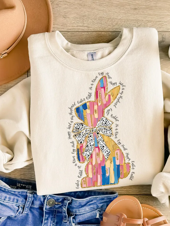 Easter Bunny Png, Happy Easter PNG, Retro Easter Png, Easter Coquette Png, Floral Spring Png, Easter Coquette Png, Brushstroke Easter Png