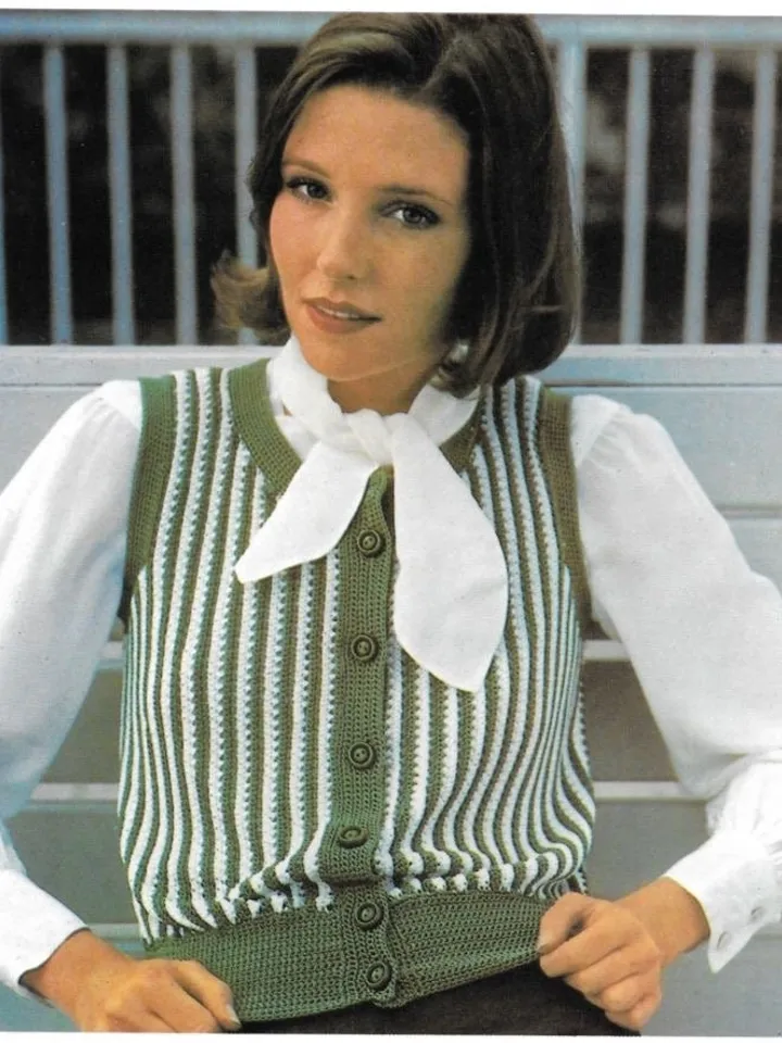 Vest crochet pattern, women vest crochet, easy waistcoat crochet pdf