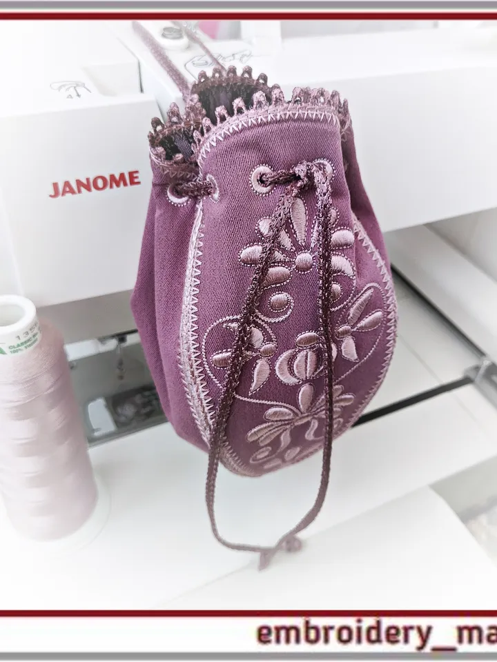 In the hoop Machine Embroidery Design floral pouch bag ITH by Embroidery Manavi 05