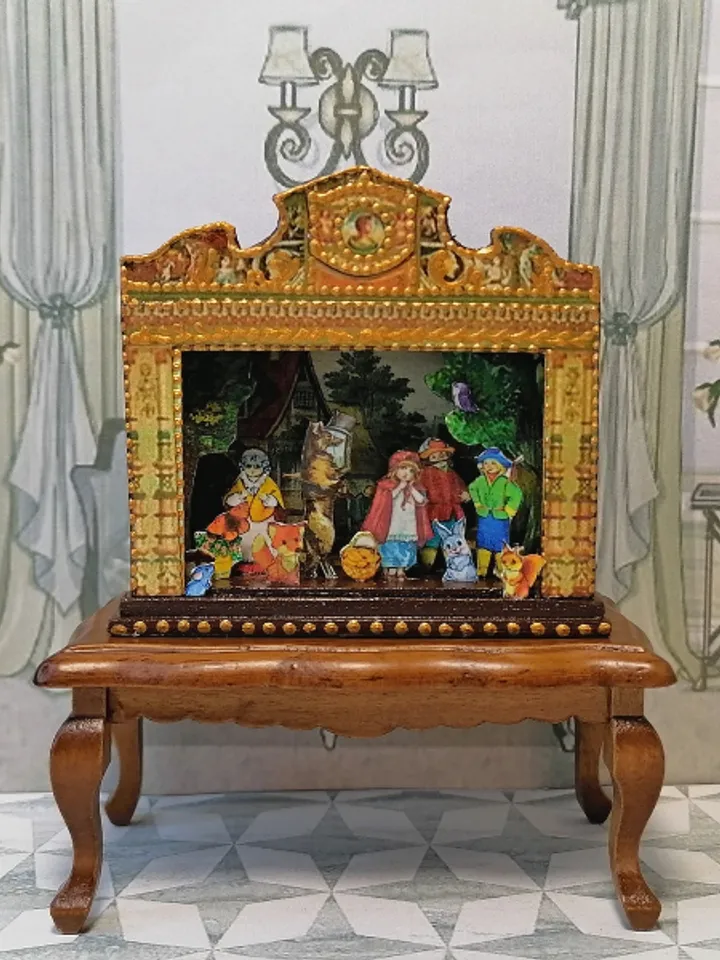 Puppet show. Theater based on the fairy tale Little Red Riding Hood.