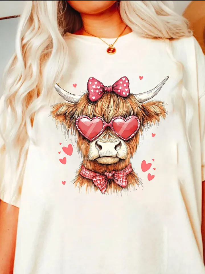 Highland Cow png, Valentine Coquette Png, Valentine's Day, Retro Valentine Png, Valentine Heart Png, Love Png, Sublimation Designs