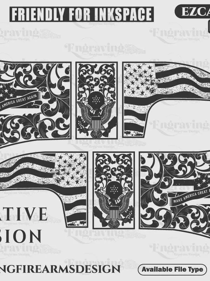 Fire Axe Scroll With USA Flag SVG Ai8,lasercut,laserengraving,fiberlaser,engravingfiles,laserpattern,engravingdesign,engravingpattern,axeart