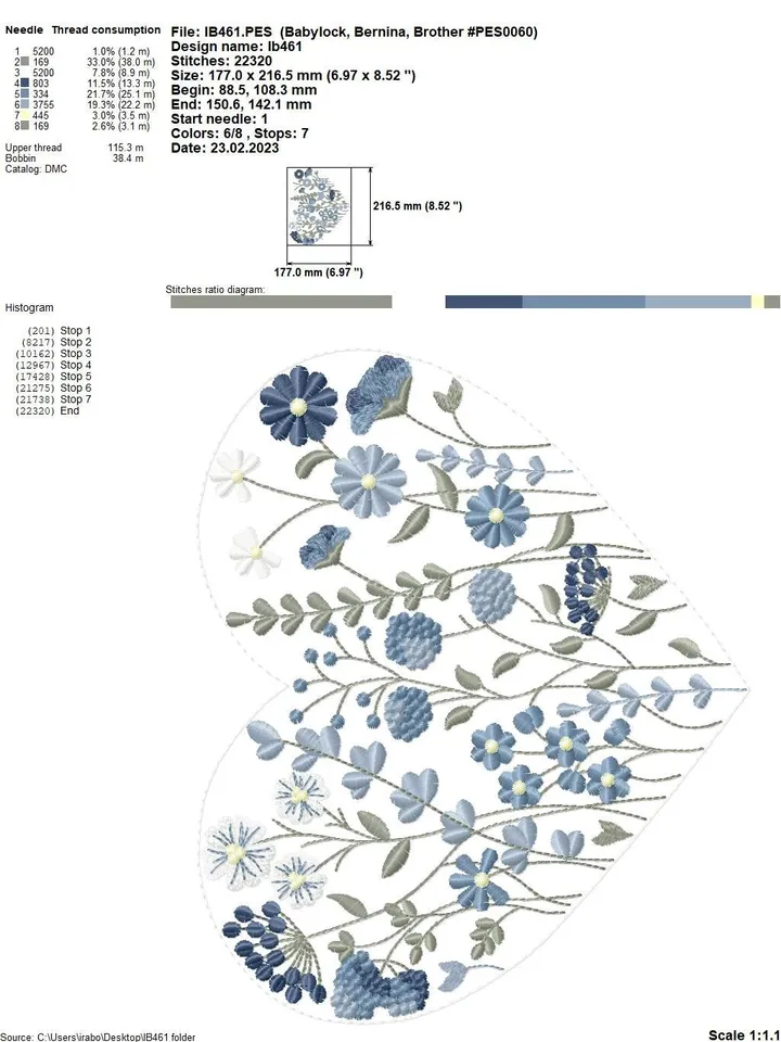 Machine Embroidery Design Field herbs in a heart floral embroidery pattern flower embroidery digital file
