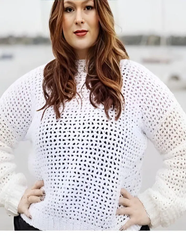 Crochet Mesh sweater pattern, crochet summer sweater pattern , pdf size S M L XL 2XL 3XL
