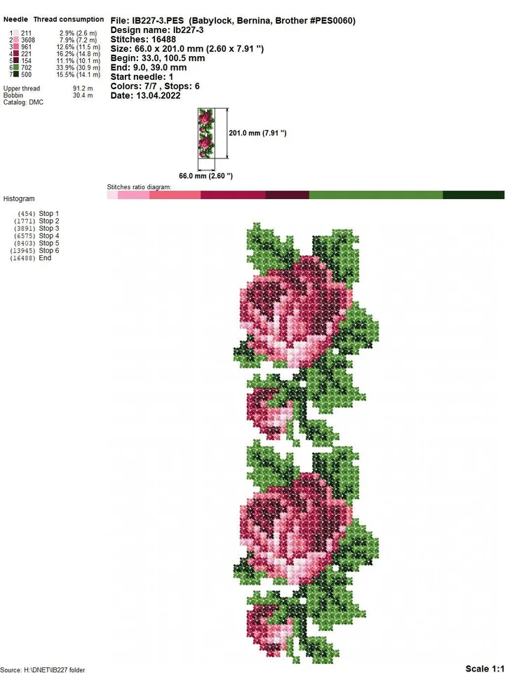 Roses cross-stitch set patterns machine embroidery designs digital embroidery pattern clothing décor embroidery motif flower embroidery