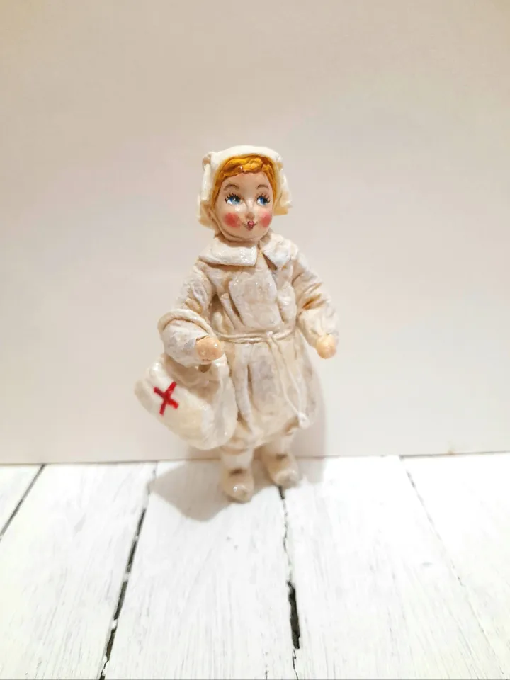 Vintage Nurse Decor Spun Cotton Decor Gift for Retro Style