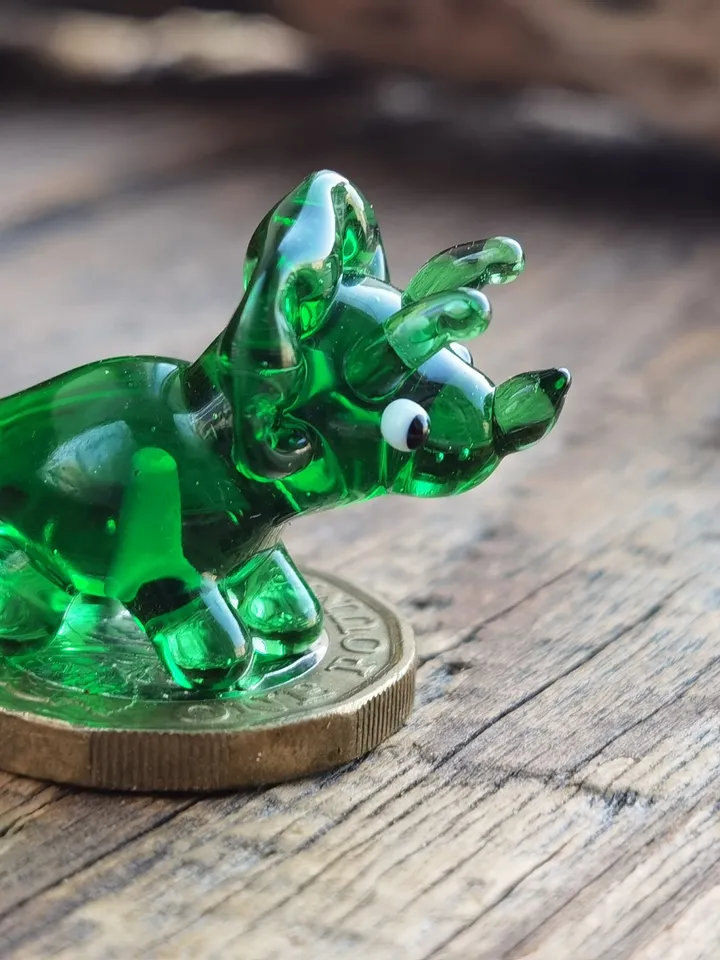 DINOSAUR ORNAMENTS Dinosaur figurine Glass dinosaur decor Miniature Dinosaur gift Dino figurine Glass figurines Tiny glass animals Terrarium