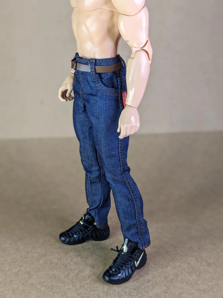 Classic blue jeans for 1/6 scale fashion male doll (muscular or action body)