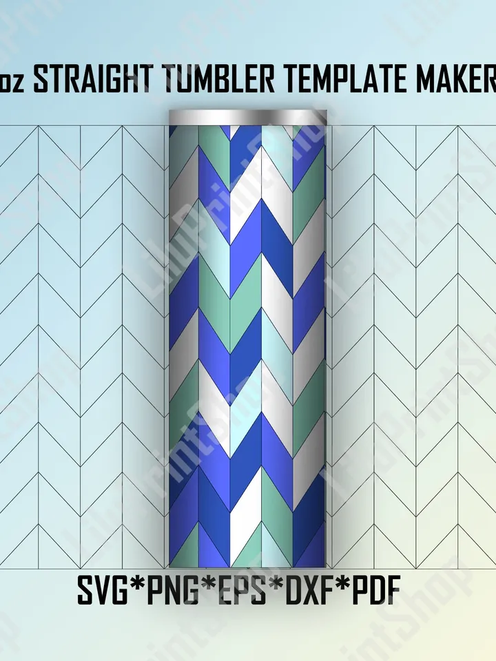 Tangram Tumbler Template svg for Makerflo 30 oz straight Skinny tumbler Tangram cut file Instant download
