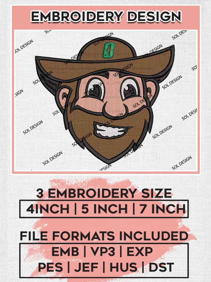 NCAA Charlotte 49ers Head Logo Embroidery Files, NCAA Charlotte 49ers Team Embroidery, NCAA Charlotte Machine embroidery designs, Digital Download