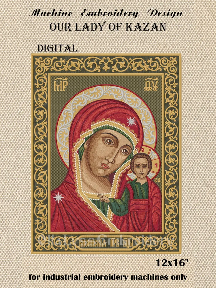 Our Lady of Kazan embroidery design
