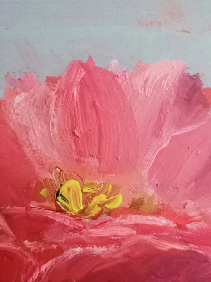 Peony Original Oil Painting Small Gift Peony Painting Sketch Art Peonies Wall Decor Impasto Wall Painting Flower Oil Painting original