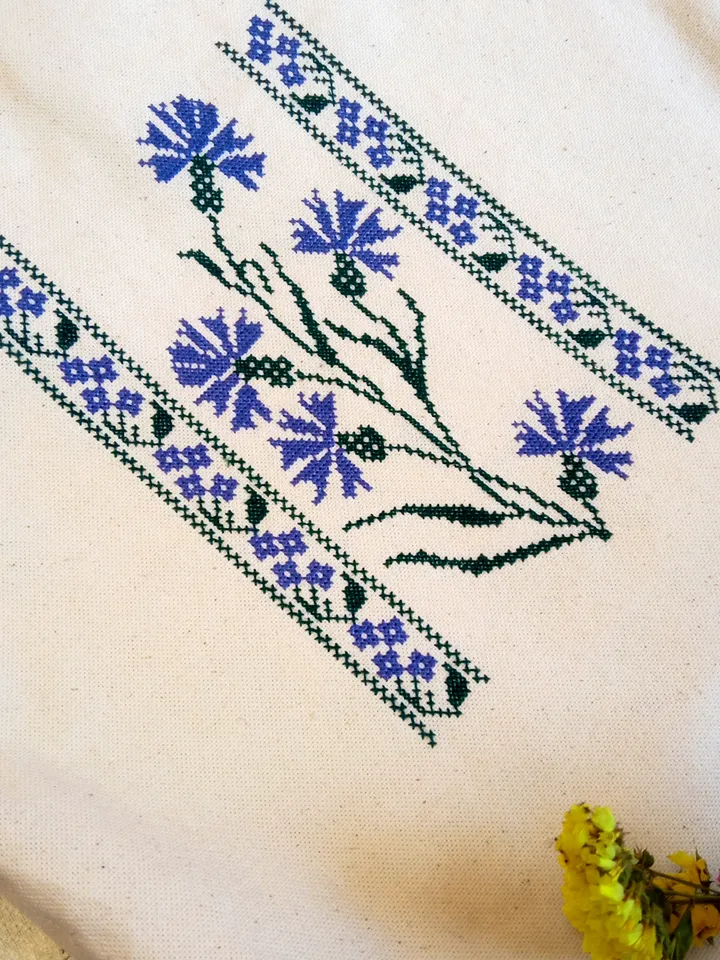 Bag shopper hand embroidery traditional ornament Valoshki