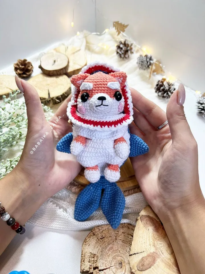 PDf Shark Dog Crochet pattern, Amigurumi Shark, Crochet Shiba Inu Pattern, Crochet Puppy, Amigurumi Shiba, Crochet Cute Dog Amigurumi