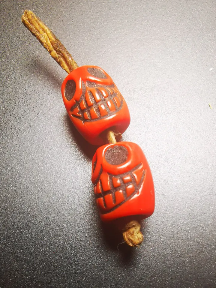 Gandhanra Tibetan Glaze Azure Stone Skull Sītavana Pendant, Hand-Carved Pendant for Mala,Prayer Beads Accessories