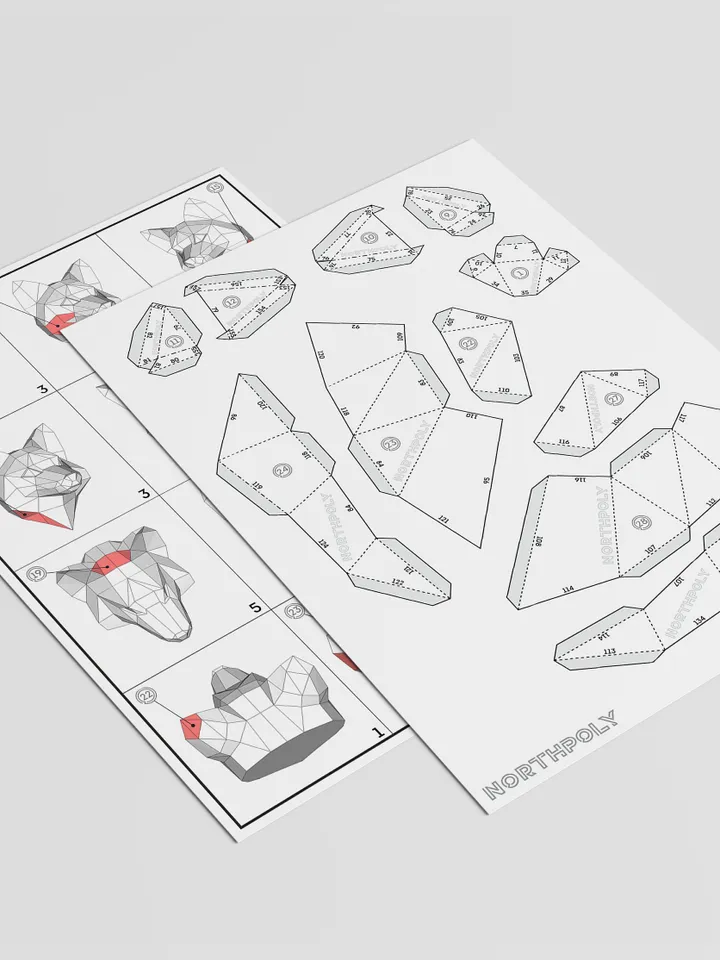 Fox Head Papercraft, Digital Template, PDF Download, Gurko, Trophy, 3D Low Poly, Pepakura, DIY Origami, Paper Decor, DIY Gift