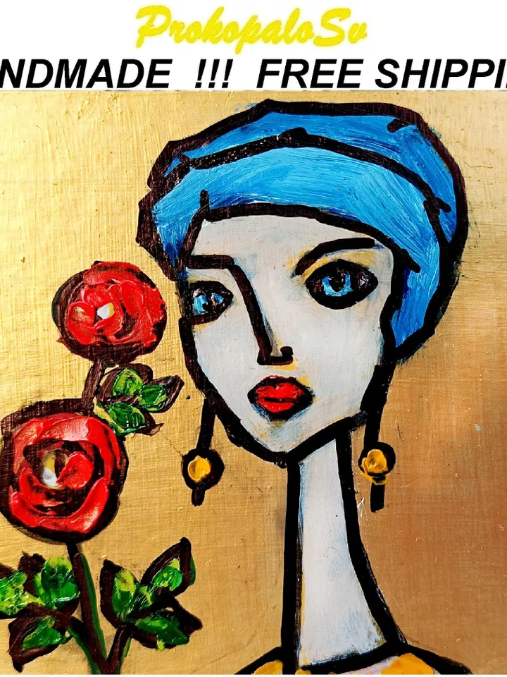 Woman Face Artwork Abstract Portrait Original Art Diverse Woman Portrait Framed Oil Painting Woman Portrait Fine Art Gift by ArtProkopaloSv