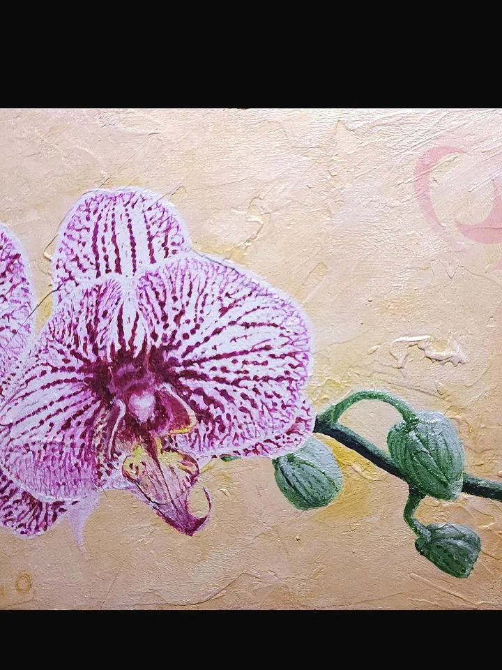 Orchid Flower Acrylic Painting Unique Gift for Orchid Lovers Cute Wall Art Decor for Mothers Day Thoughtful Gift