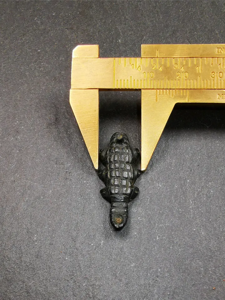 Gandhanra Handmade Tibetan Amulet,Obsidian Carved Scorpion Guru of Padmasambhava Pendant,1.3"
