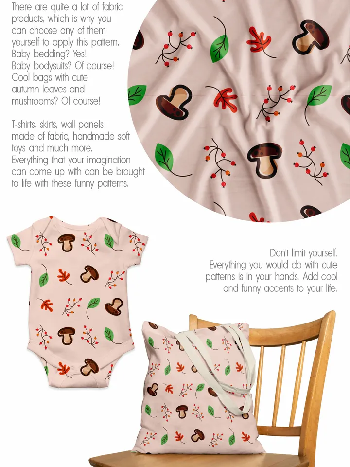 Mushroom autumn pattern