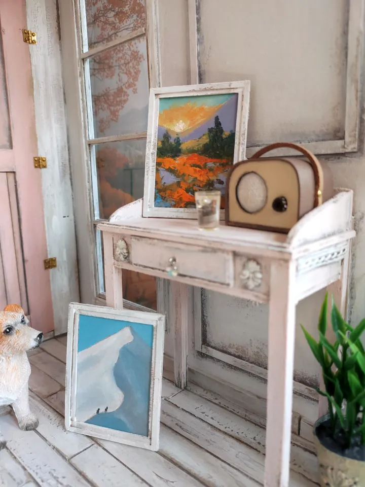 Set of Miniature Oil Paintings for Dollhouses Scale 1/6 or 1/12