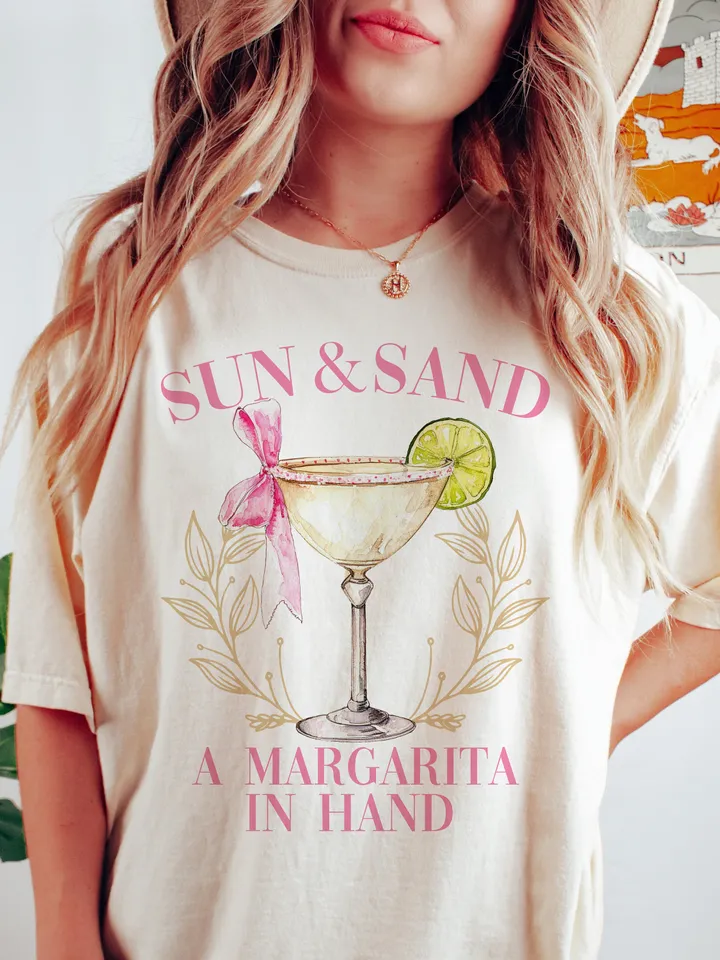 Sun Sand Margarita in Hand Social Club Png Cocktail png Tequila png Social Club Png Girls Club Bachelorette png Trendy Shirt Design Summer