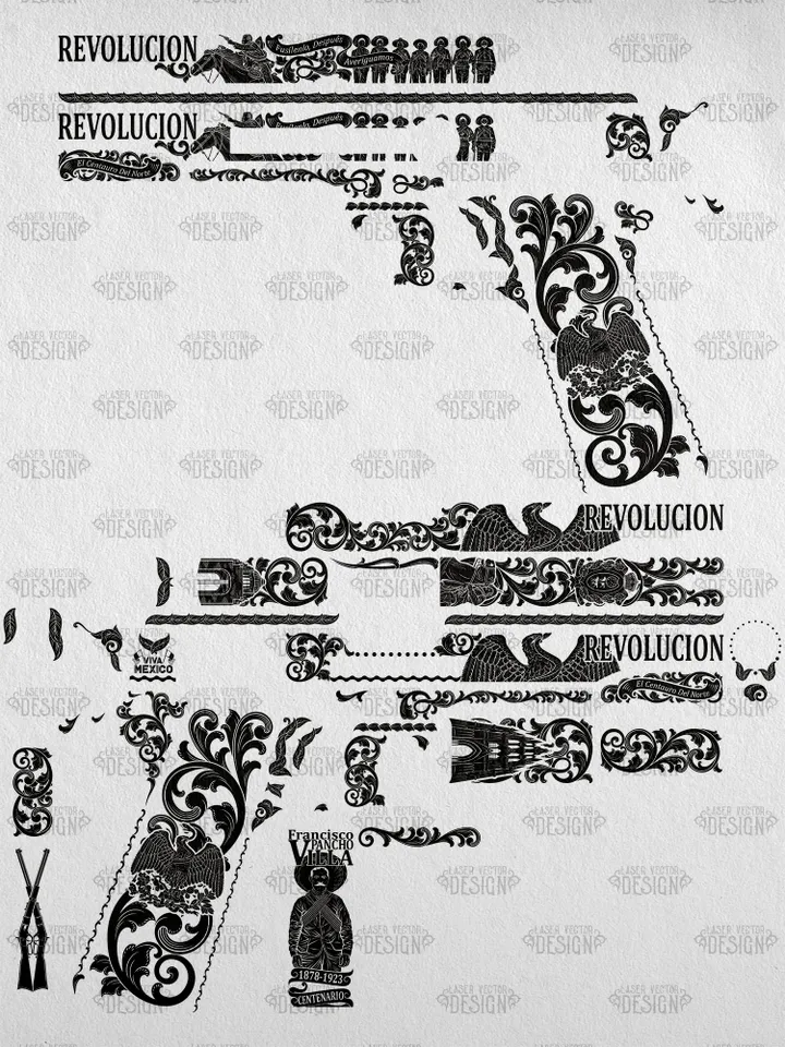VECTOR DESIGN Colt 1911 government Pancho Villa