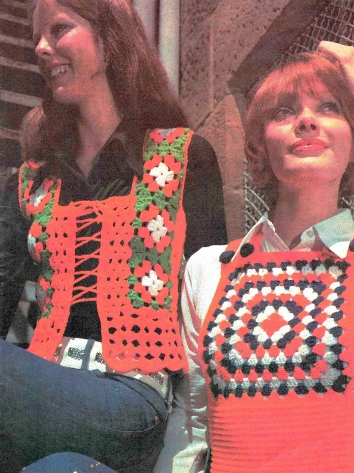 Granny vest crochet pattern, waistcoat granny squares, granny stitches, summer cropped vest instant download