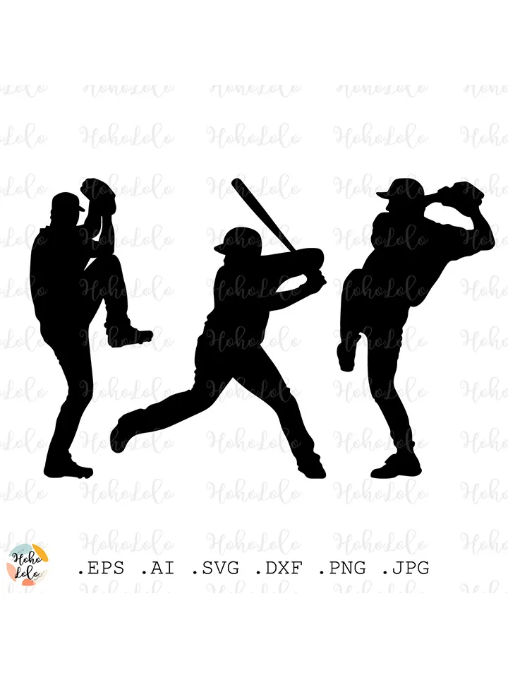 Baseball Player Svg, Baseball Player Silhouette, Baseball Player Cricut