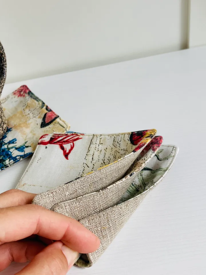 Coasters with Botany Set of 4 Linen-cotton coasters 4.5'' x 4.5''