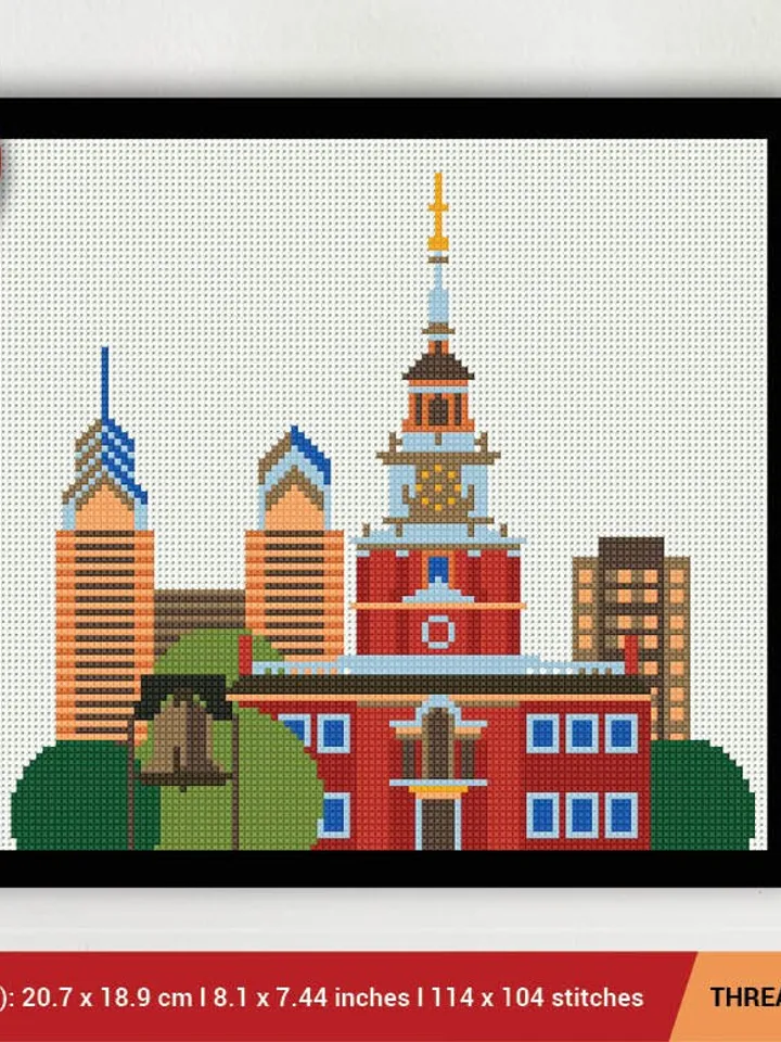 Philadelphia City Cross stitch pattern | Embroidery Pattern | Instant Download | Embroidery Designs