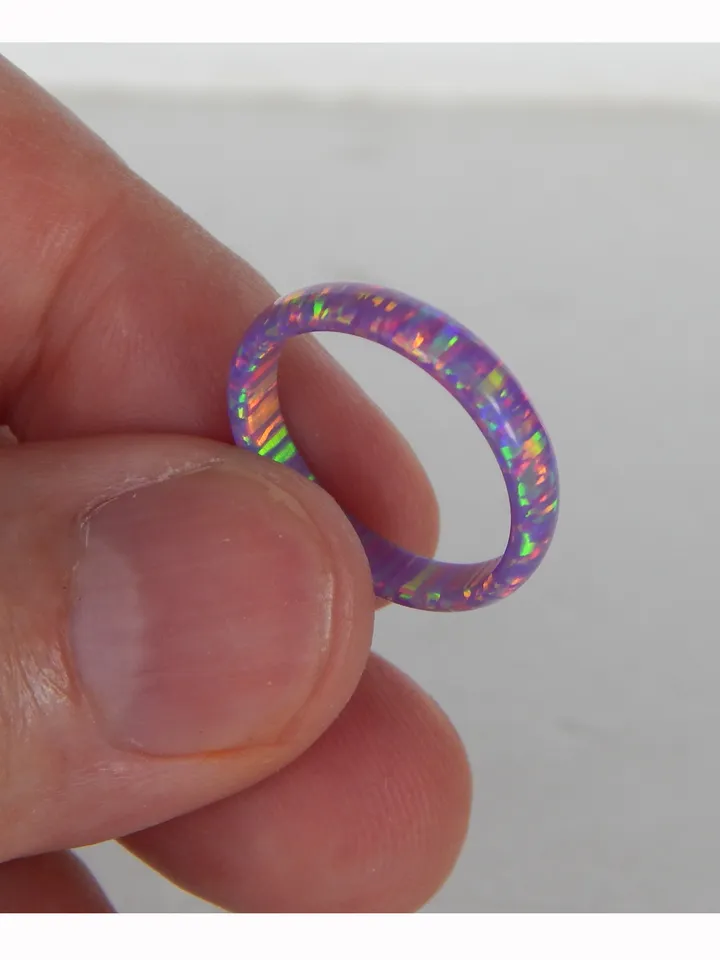 Solid opal ring. Very beautiful opal ring lavender color. Solid opal band.
